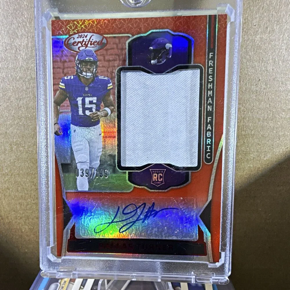 2024 Panini Certified Dallas Turner Vikings RC Auto Patch Red /199 FMS-DTR🔥🔥